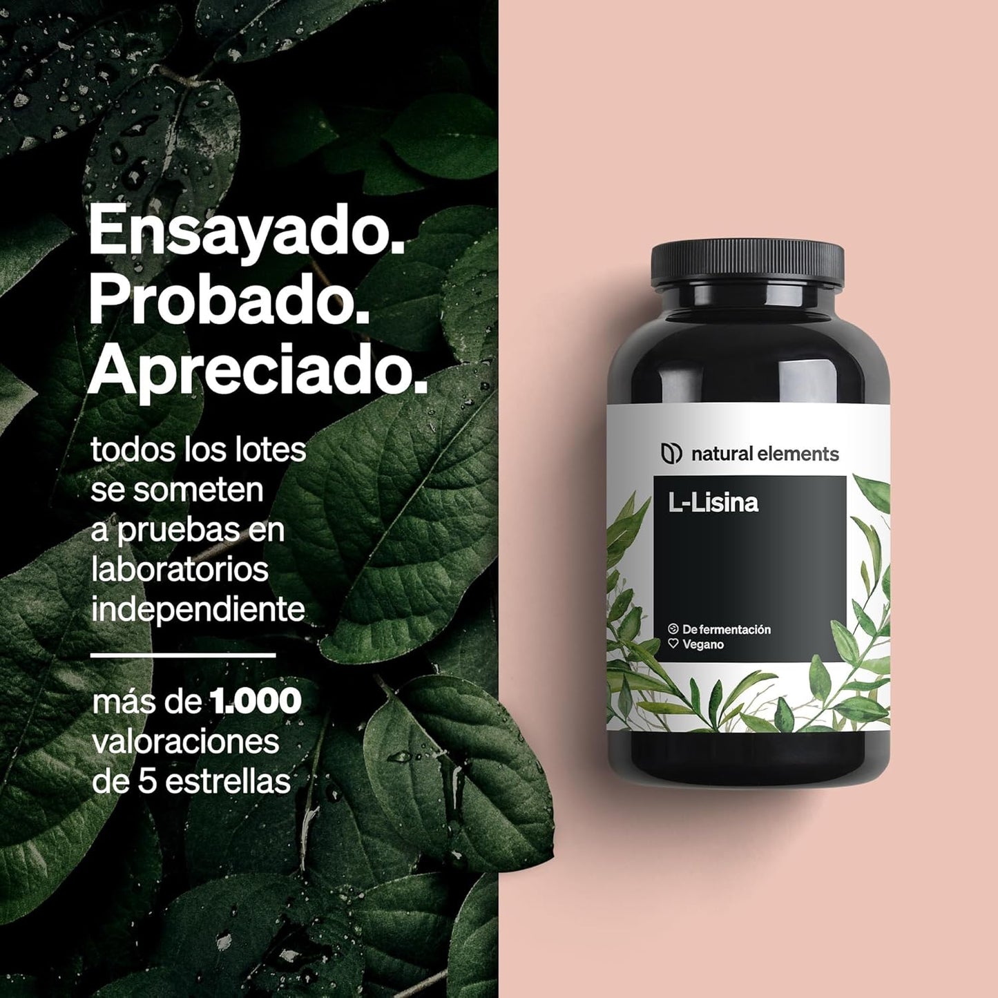 L-Lisina - 365 Cápsulas - 1.000 Mg Por Dosis Diaria - Procedente De Fermentación Vegetal - Producto Vegano, Alta Dosificación, Sin Aditivos - Producido Y Probado En Laboratorio En Alemania