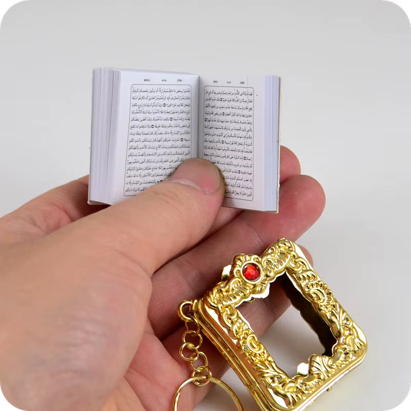 Mini Box Arabic Language Koran Quran Islam Muslim ALLAH Real Paper Can Read Pendant Key Chains Fashion Religious Jewelry