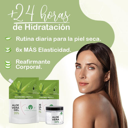 Aloe Vera Puro Gel 100% Natural, Cultivo Ecologico Lanzarote, Gel Hidratante Piel Y Cabello, Calmante after Sun, Crema Post Depilacion, after Shave, Acondicionador, 1000 Ml