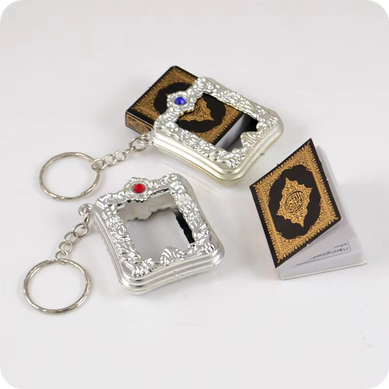 Mini Box Arabic Language Koran Quran Islam Muslim ALLAH Real Paper Can Read Pendant Key Chains Fashion Religious Jewelry