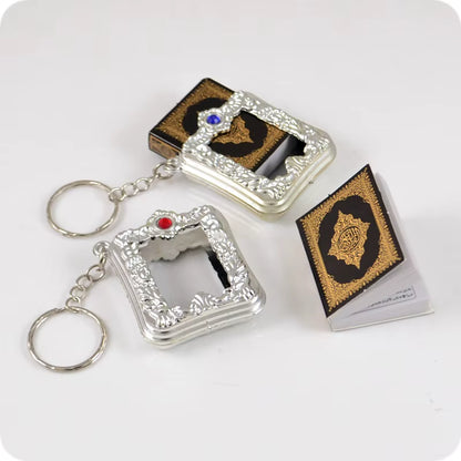 Mini Box Arabic Language Koran Quran Islam Muslim ALLAH Real Paper Can Read Pendant Key Chains Fashion Religious Jewelry