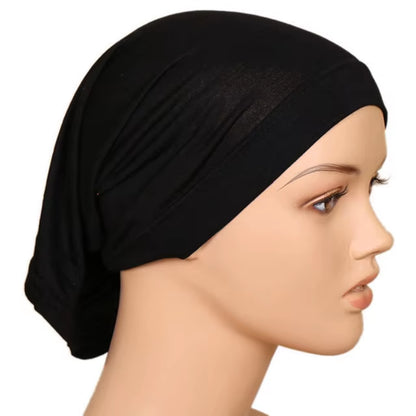 Plain Color Long Shawl Scarves Modal Jersey Hijab Muslim Headscarf Soft Black Women'S Turban Tie Headband Headwrap Lightweight