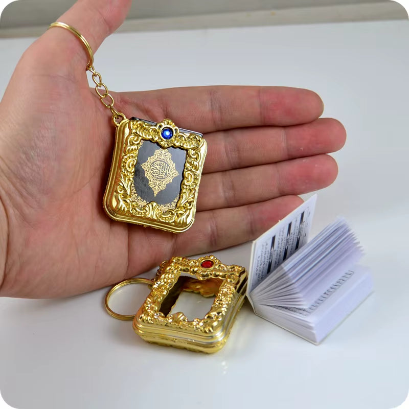 Mini Box Arabic Language Koran Quran Islam Muslim ALLAH Real Paper Can Read Pendant Key Chains Fashion Religious Jewelry