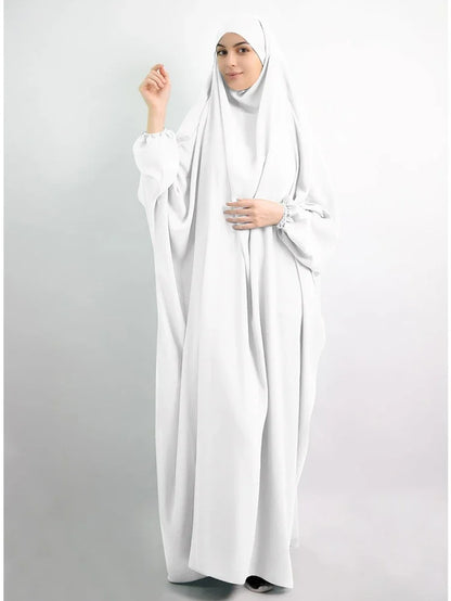 Eid Hooded Muslim Women Hijab Dress Prayer Garment Abaya Long Khimar Full Cover Ramadan Gown Abayas Islamic Clothes Niqab Jilbab